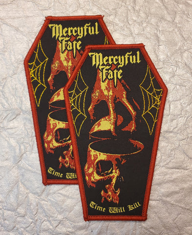 MERCYFUL FATE "Time Will Kill" Coffin Patch (red border)
