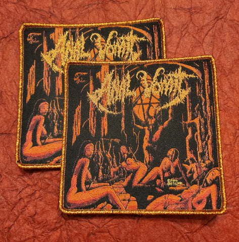 ANAL VOMIT "Demoniac  Flagellations" Official Patch (copper metallic border)