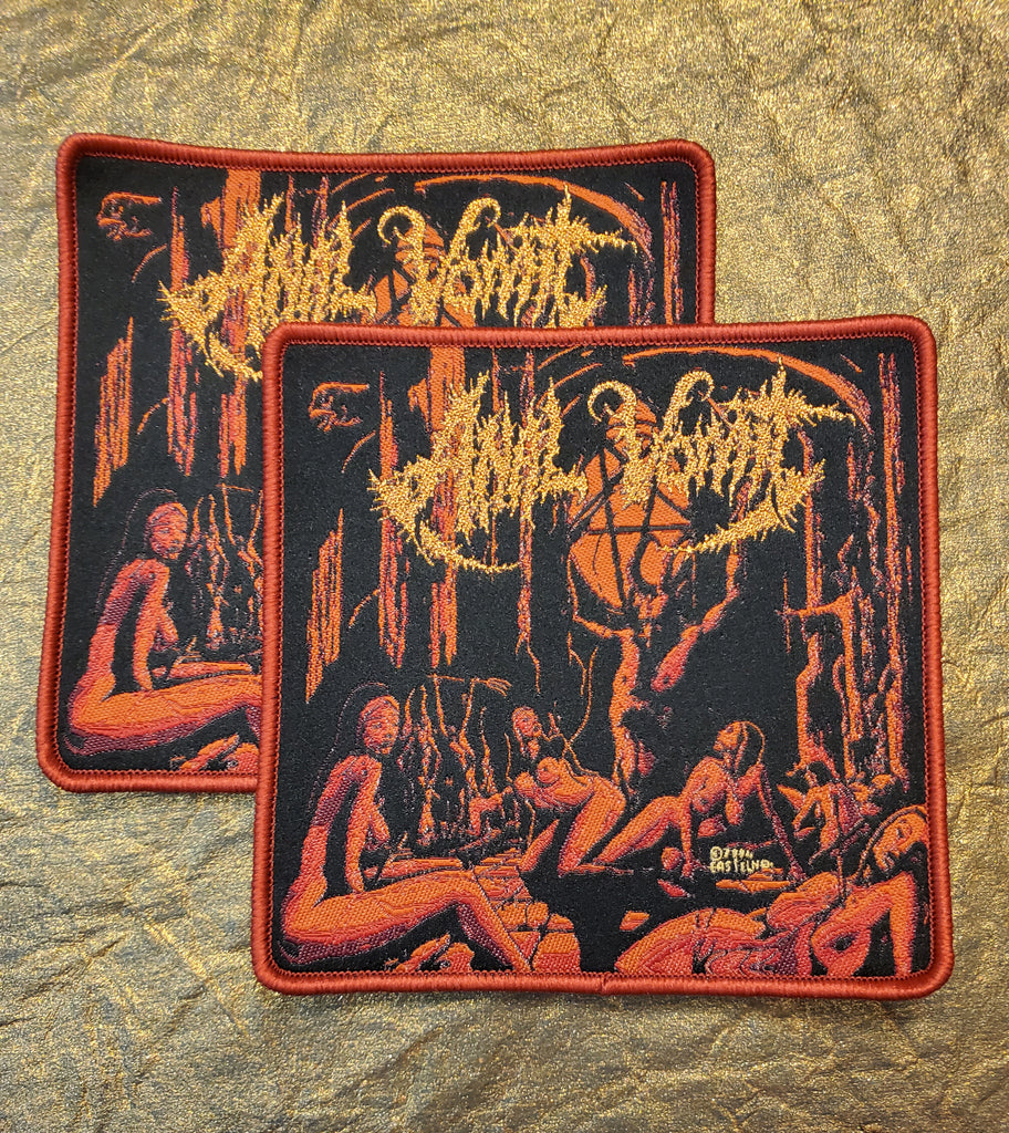 ANAL VOMIT "Demoniac Flagellations" Official Patch (burgundy border)