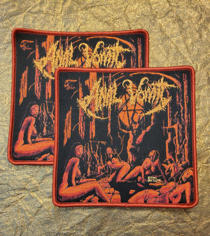 ANAL VOMIT "Demoniac Flagellations" Official Patch (burgundy border)