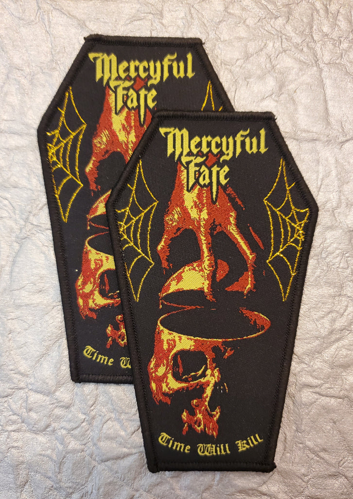 MERCYFUL FATE "Time Will Kill" Coffin Patch (black border)