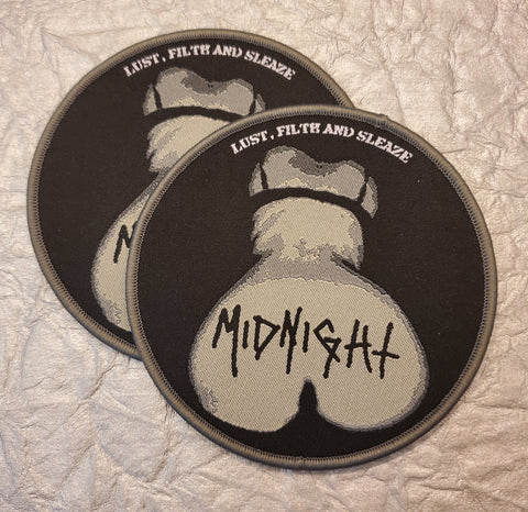 MIDNIGHT "Lust, Filth, and Sleaze" Patch (grey border)