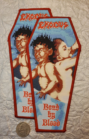 EXODUS "Bounded By Blood" Coffin Patch (red border)