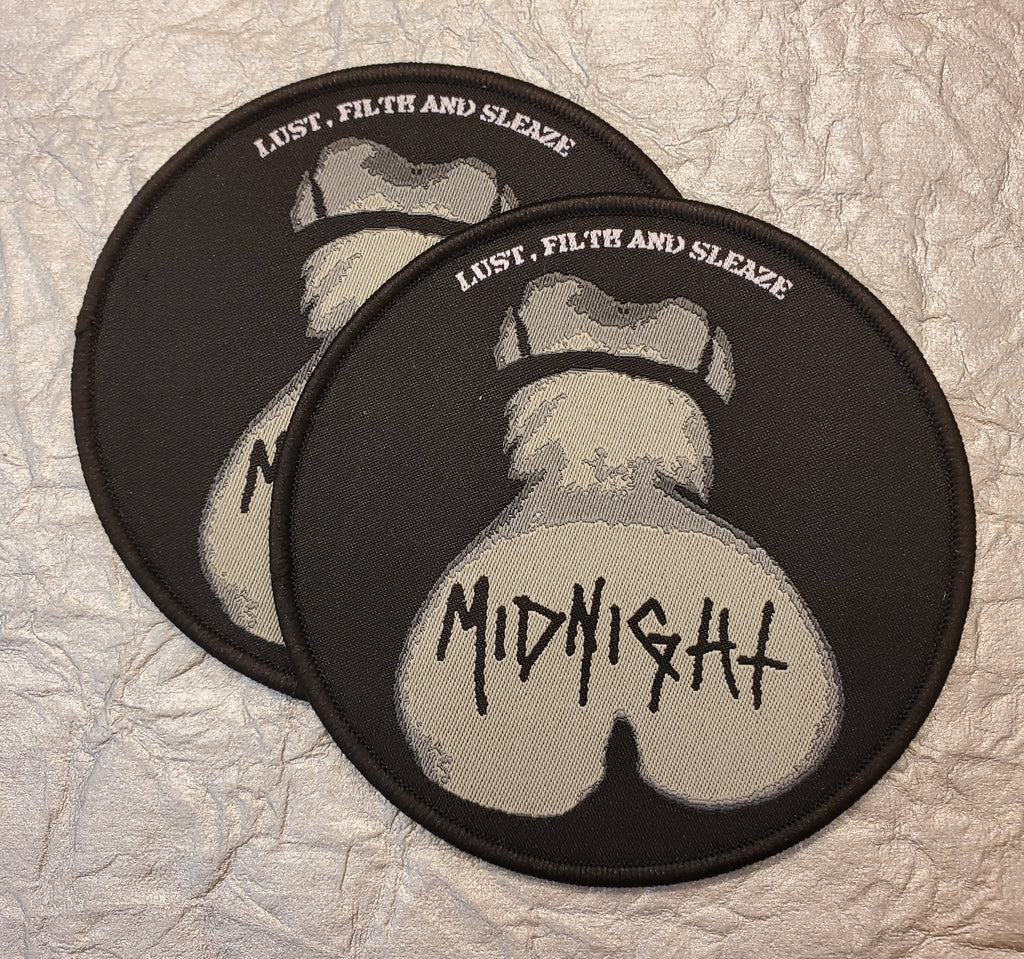 MIDNIGHT "Lust, Filth, and Sleaze" Patch (black border)