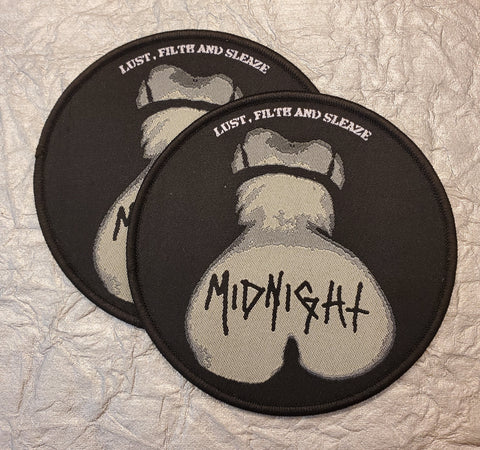 MIDNIGHT "Lust, Filth, and Sleaze" Patch (black border)