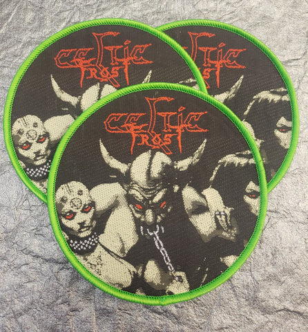 CELTIC FROST "Emperor's Return" vintage design woven patch (green border)